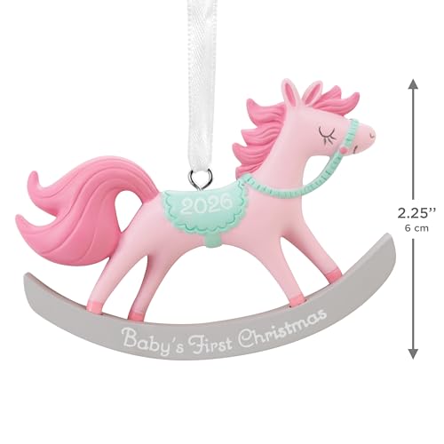 Hallmark Baby Girl's First Christmas Ornament 2026 - Pink Rocking Horse