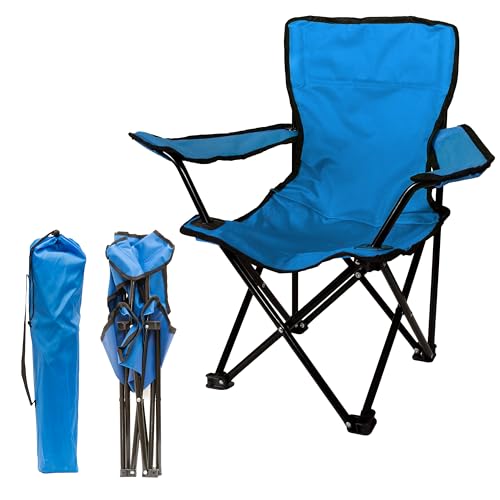 Kids Folding Chair - Portable Toddler Seat with Safety Lock, Sapphire Blue