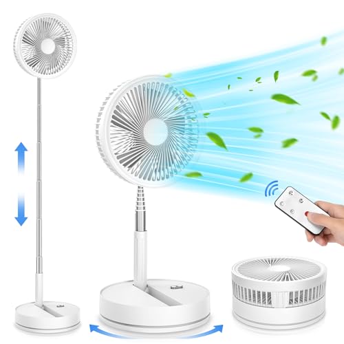 Portable Foldable Oscillating Pedestal Fan with Remote 8000mAh