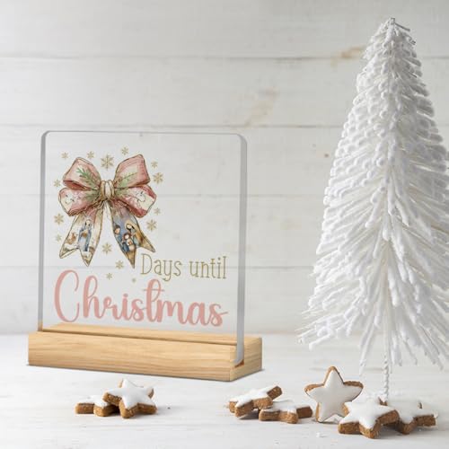 XCVXZCSDAF Christmas Days Till Christmas Countdown Sign - Xmas Countdown Calendar - Christian Holiday Decor - 4x4 Inch - Variation: Christmas02