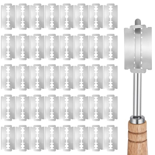 40-Piece Bread Lame Replacement Blades, Stainless Steel Sourdough Scorer