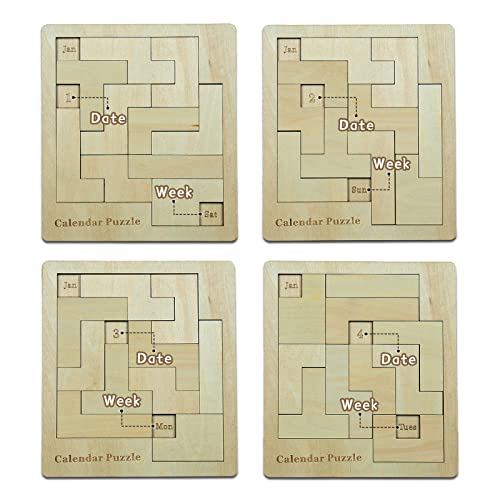 Daily Wooden Calendar Puzzle - 365 Day Brain Teaser Jigsaw Game