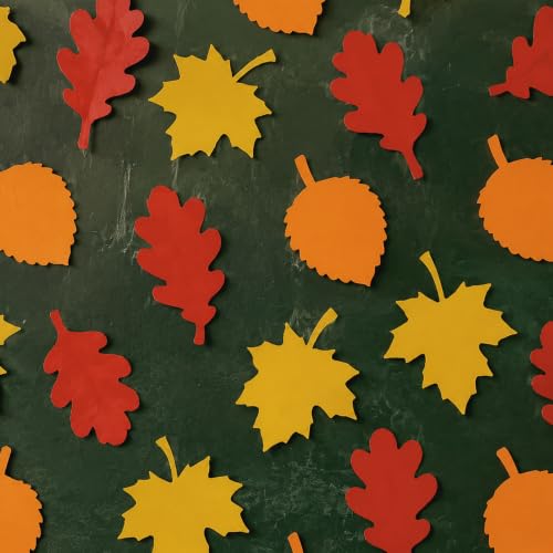 300 PCS Fall Leaf Paper Cutouts Set - Autumn Thanksgiving Classroom Crafts