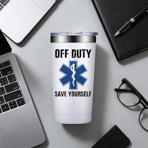 BIRGILT EMT Gifts for Men Women Paramedic EMS Week 20oz White Tumbler