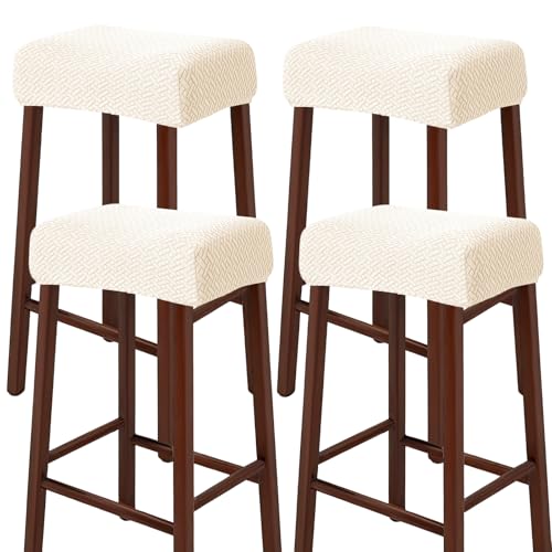 Bar Stool Covers Set of 4 | Stretchable Slipcovers for Kitchen