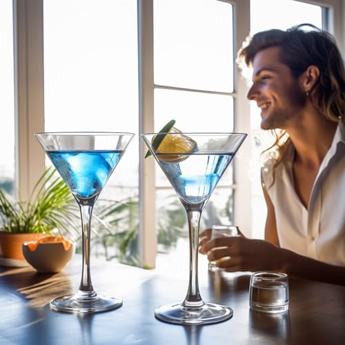 Unbreakable Martini Glasses Set of 6, 10 oz BPA-Free Plastic Cocktail Glasses