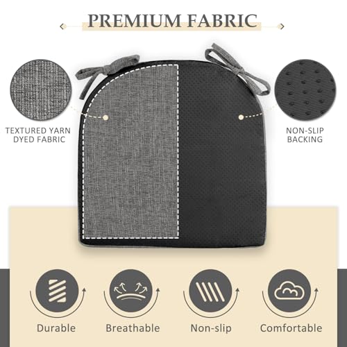 Dining Chair Cushions 16x16x2 Inch - Set of 6 Non-Slip Kitchen Seat Pads