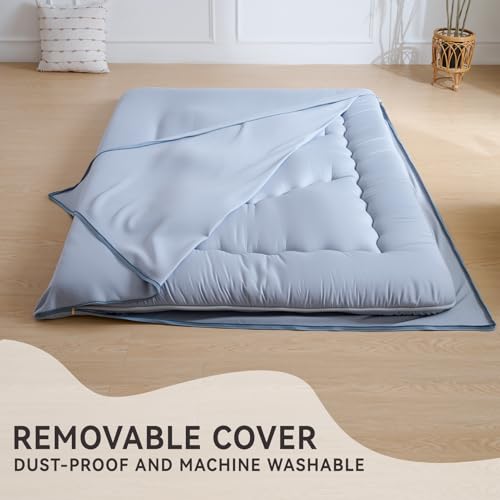 3.5-Inch Thick Japanese Futon Floor Mattress, Twin Size Roll-Up Bed