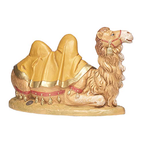 Seated Camel Nativity Figure, 12-Inch Hand-Painted Polymer Statue