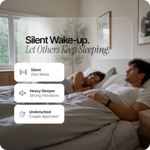 Silent Wrist Vibration Alarm Clock for Heavy Sleepers - Rechargeable Band