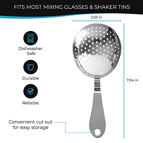THE ART OF CRAFT Standard Julep Strainer - Stainless Steel Cocktail Strainer