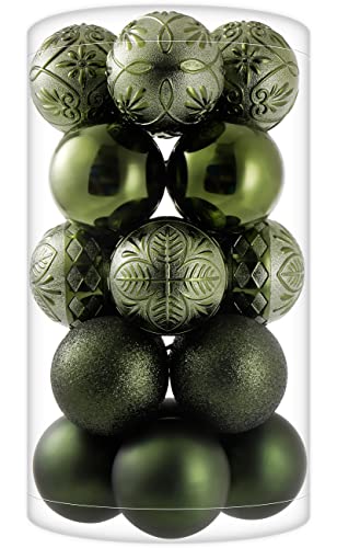 Dark Green Shatterproof Christmas Ball Ornaments - 3.15 Inch, Set of 20