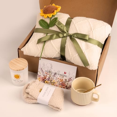 Sunflower Care Package Gift Box for Women - Self Care & Get Well Basket