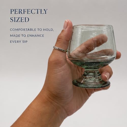 4oz Hand Blown Mexican Snifter Glass for Tequila, Mezcal, Whiskey & Cordials