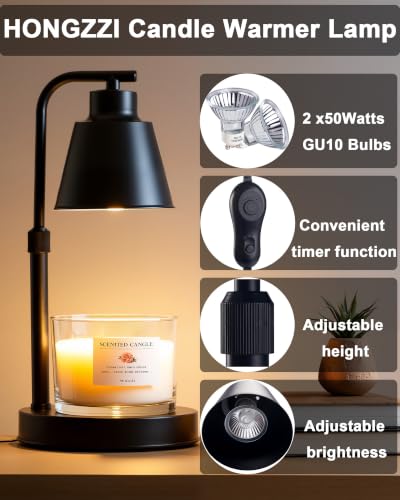 Adjustable Candle Warmer Lamp with Timer and Dimmable Brightness