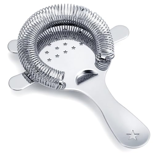 Homestia 6.5-Inch Silver Hawthorne Cocktail Strainer for Bartenders