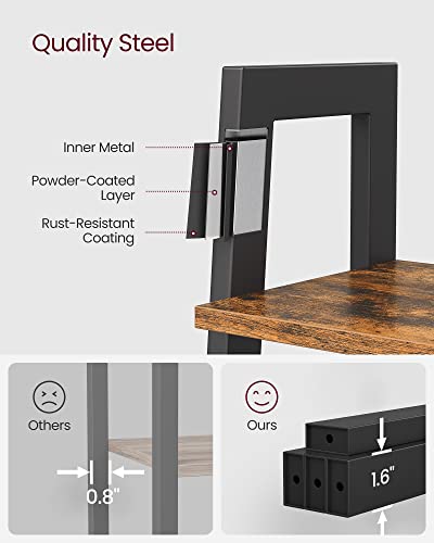 4-Tier Ladder Shelf, Rustic Industrial Bookcase Storage Rack for Home & Office