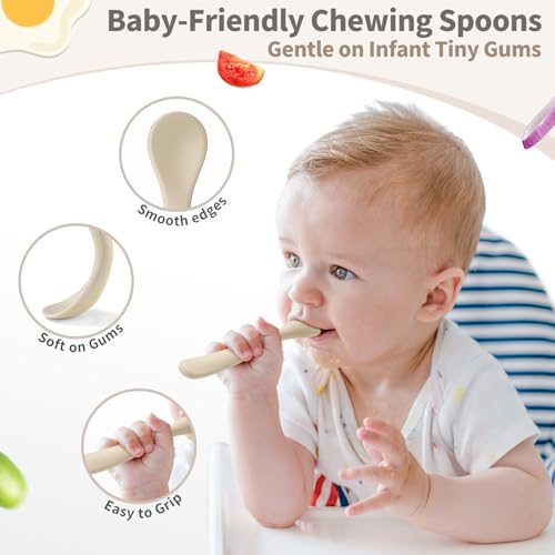 8-Pack Silicone Baby Spoons for Self-Feeding | BPA-Free & Soft Tips