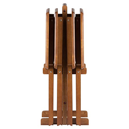 5-Piece Oversized Folding Snack Table Set with Storage Rack