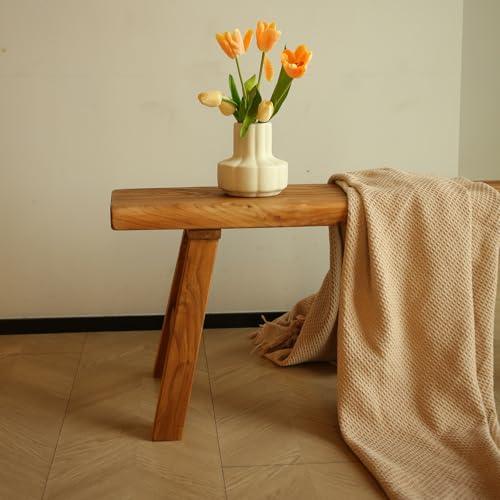 ZPrestiCraft 31.5in Rustic Farmhouse Wooden Bench - Narrow Indoor Entryway Seat