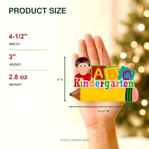Custom Kindergarten Boy Christmas Ornament - Personalized School Gift 2026 | MAXORA