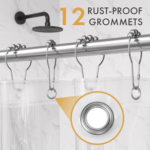 Extra Long Shower Curtain Liner, 72x96 Inch Clear PEVA with Weighted Hem