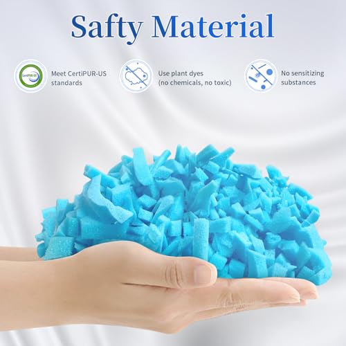 Shredded Memory Foam Filling 10lbs, Soft Bean Bag Refill and Pillow Stuffing