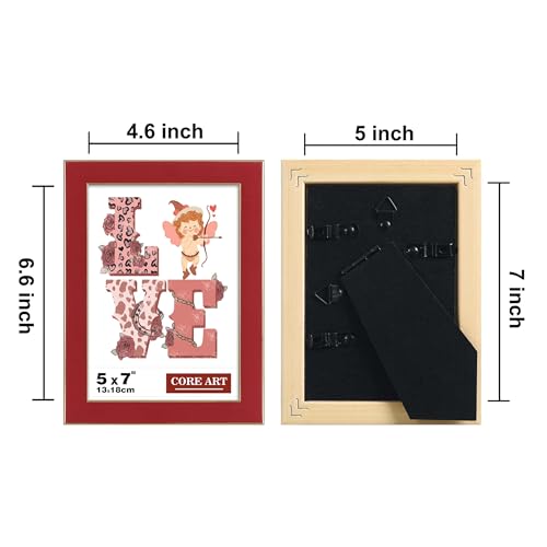 CORE ART 5x7 Red Picture Frame with HD Plexiglass – 1 Pack, Classical Red