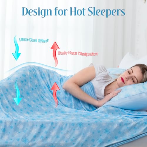 Cooling Blanket Throw - 50'' x 70'' Lightweight Soft Ice Cold Blanket for Hot Sleepers