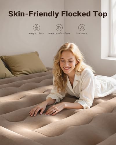 Full Size Air Mattress with Built-in Pump | Fast Inflation & Waterproof