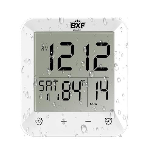 Waterproof Digital Bathroom Shower Clock with Countdown Timer and Suction Cup