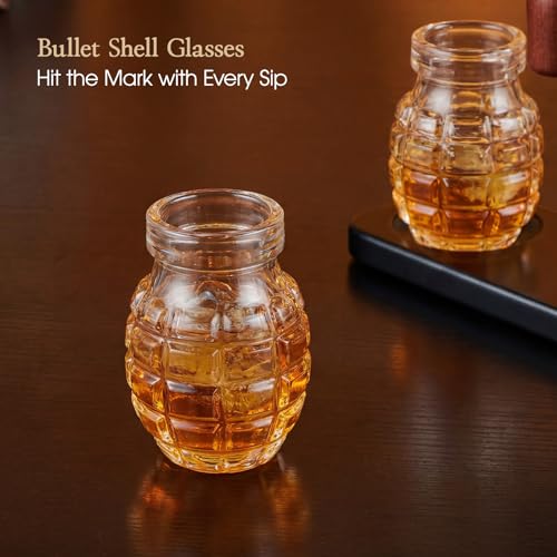 Kollea Star Bar Blue Whiskey Decanter Gift Set with Grenade Glasses
