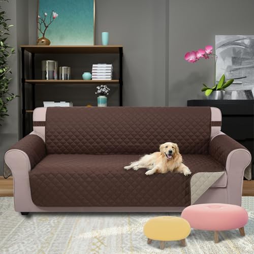 Reversible Water-Repellent Sofa Cover for 3-Cushion Couch (68 Inch)