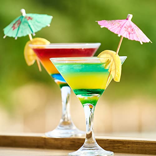 MYJIE 200 Pcs Cocktail Drink Umbrella Picks - Mini Paper Umbrellas for Cocktails & Party Decorations
