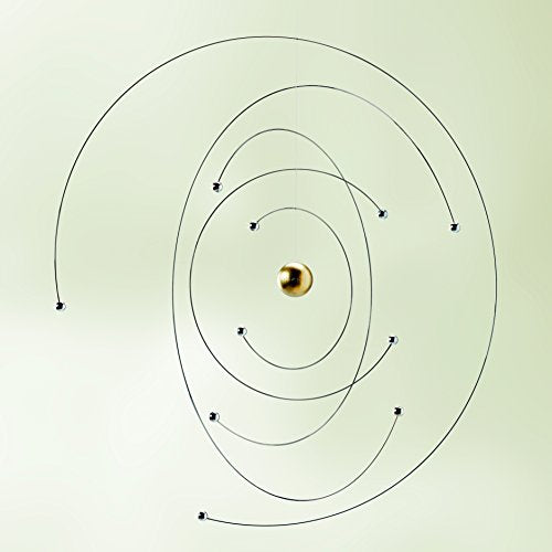 Niels Bohr Atom Model Hanging Mobile - 9-Inch Handmade Steel Kinetic Art