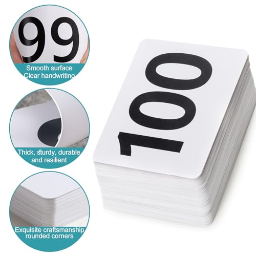 50-Piece Plastic Table Numbers 1-50, Double-Sided Event Place Cards