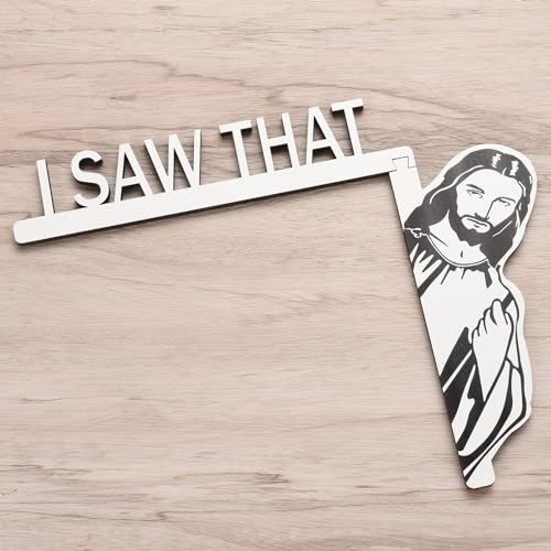 LGFMGWH White Jesus Door Sign - Funny Christian Home Decor, Right Corner