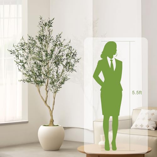 7ft Artificial Olive Tree with Lifelike Fruits and Adjustable Branches