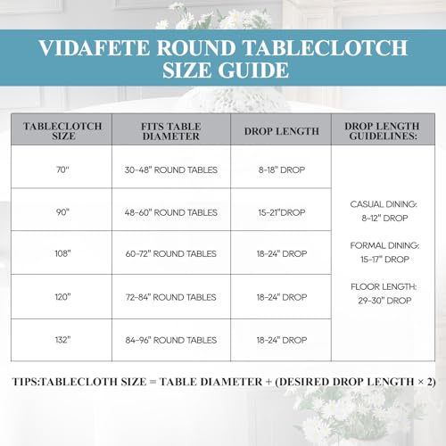 120-Inch Round Polyester Tablecloths - 6 Pack, Stain & Wrinkle Resistant