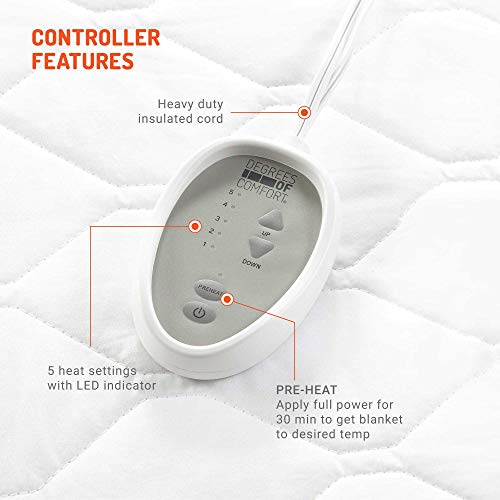 Heated Mattress Pad Twin Size with 5 Heat Settings & Auto Shut Off