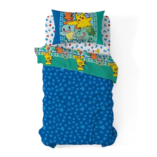 Pokemon First Starters Twin Bed in a Bag Set - 4-Piece Kids Bedding