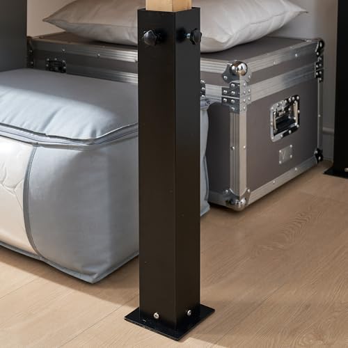 Ultimate Height Black Bed Risers - Carbon Steel for Dorms