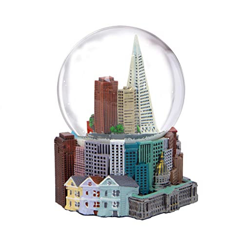 San Francisco Skyline Snow Globe with Golden Gate Bridge, 3.5 Inch