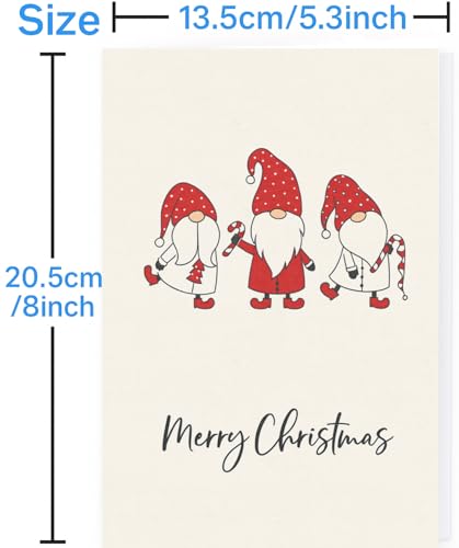 RichJYX Christmas-15 Cards with Envelopes – 8x5.3 in Blank Inside Greeting Cards