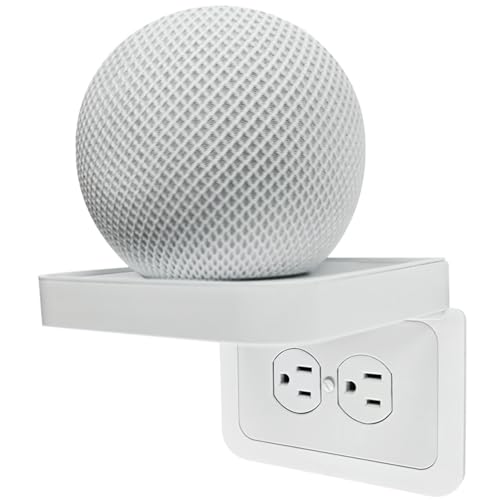 Horizontal Wall Outlet Shelf with Cord Storage for Duplex Receptacles