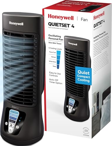 QuietSet Personal Table Fan 13-Inch Oscillating Desk Fan with 4 Speeds