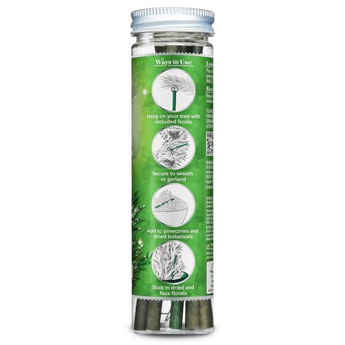 White Winter Fir Scented Christmas Ornaments - 6 Fragrance Sticks with Hooks