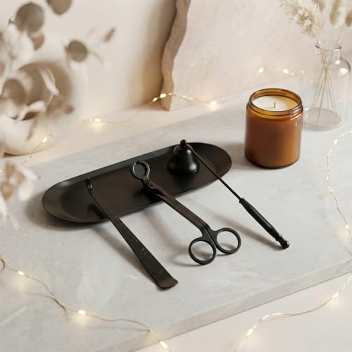 4-in-1 Stainless Steel Candle Care Kit with Storage Tray