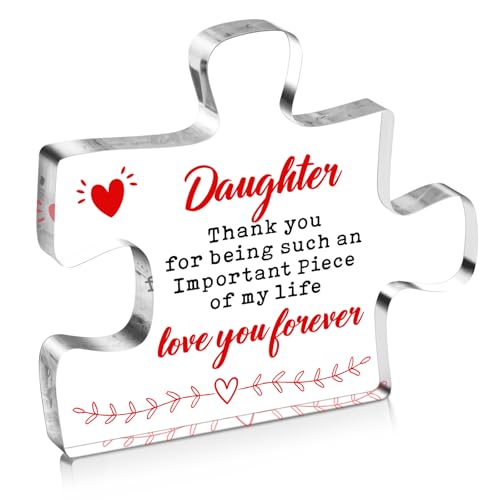 Daughter Gifts from Mom Engraved Acrylic Desk Decor Sign - Perfect for Birthday, Christmas, Graduation - Variation: Daughter
