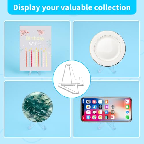 32-Pack Clear Acrylic Trading Card Display Stands for Collectibles